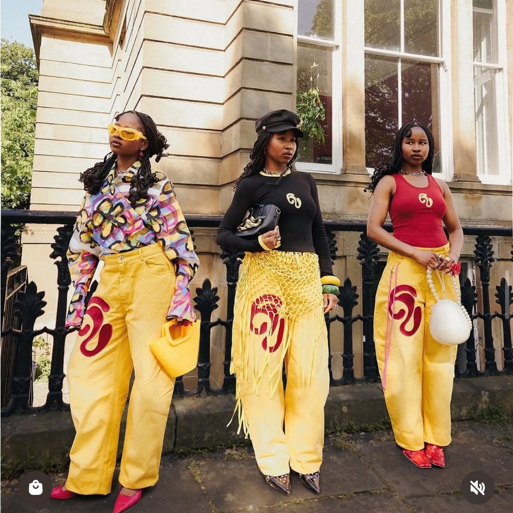 *SOLD* Kai Collective Khala Denim Barrel Leg Jean Yellow, Size Small